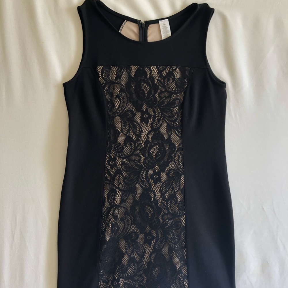 Over the Knee Dress, Size M, Black and Tan